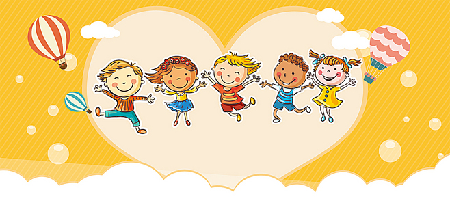卡通幼兒園招生黃色海報背景背景圖片素材