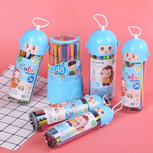 兒童水彩筆套裝可水洗幼兒園小學生繪畫用品12色18色24色48色畫筆