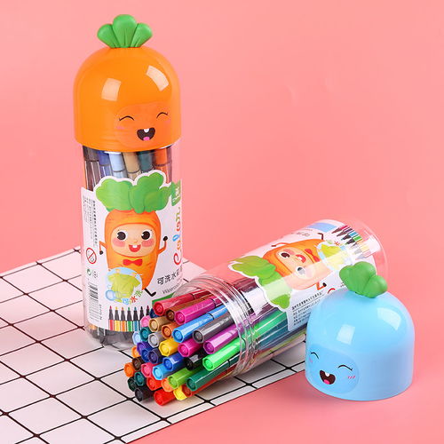 兒童蘿卜可水洗彩筆套裝幼兒園小學(xué)生繪畫用品12色18色24色48多色